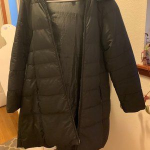 Black Padded Long Down Jacket
